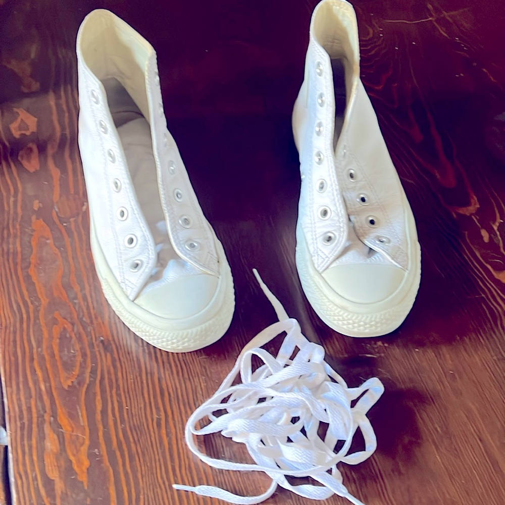 Converse All Star leather high tops.